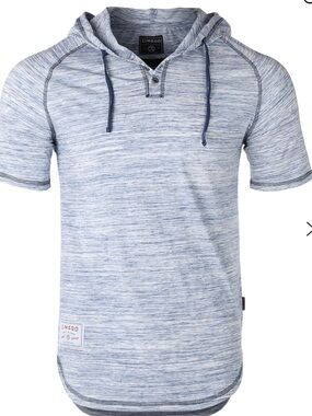 Men’s Short-Sleeve Hoodie Performance Cotton Zimego Sz M Athleisure Resortwear